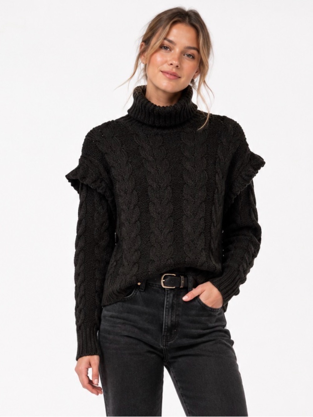 Joe’s Jeans Fuzzy Knit Sweater – Black | XS | New Without Tags